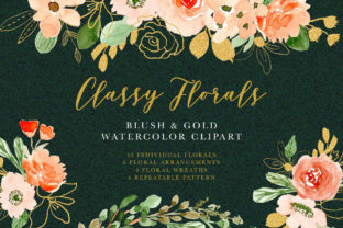 Classy Florals Watercolor Clipart Collection