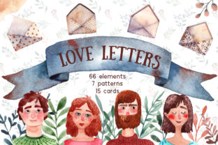 Elevating Digital Design with the Love Letters Watercolor Clip Art Set