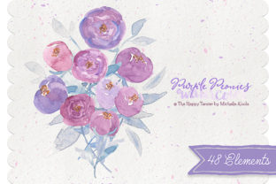 Enhancing Creative Projects with Watercolor Purple Peonies Clipart
