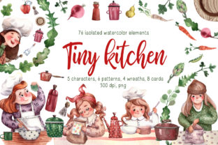 Exploring the Tiny Kitchen - Watercolor Clip Art Set for Creative Design Projects