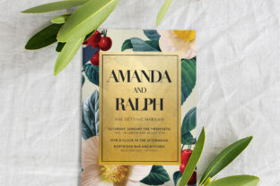 Gold Floral Wedding Invitation Suite: Elevating Your Celebration with Vintage Elegance
