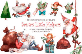 Santa's Little Helpers - Watercolor Set: Creative Solutions for Holiday Design Projects