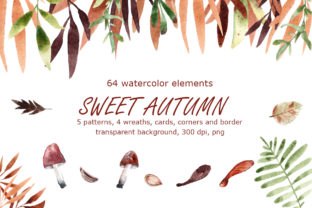 Sweet Autumn Watercolor Clip Art Set
