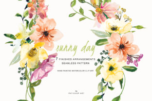 Watercolor Lemon Peach Flowers Clipart: A Fresh Touch for Creative Projects
