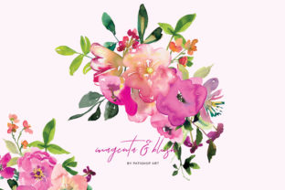 Watercolor Magenta and Blush Clipart: Creative Resources for Designers and Makers
