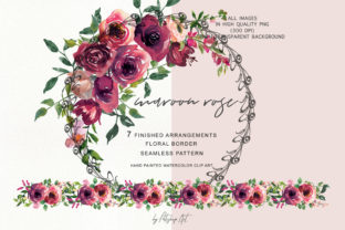 Watercolor Maroon Rose Clipart