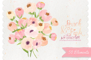 Watercolor Peach and Pink Flower: A Versatile Design Resource for Creative Projects