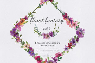 Watercolor Red Pink and Purple Florals