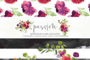 Watercolor Red Purple Flowers Arrangement Clipart: A Versatile Design Resource